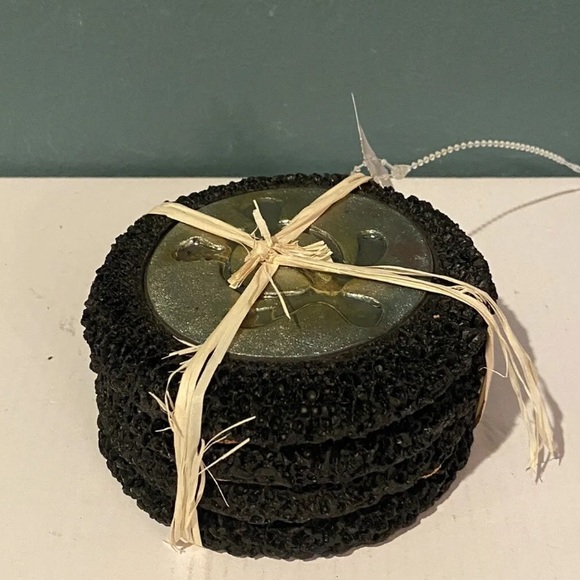 Set of 4 Javier Gaytan - Raku Studio Hawaiian Pottery Coasters Sea Turtle Signed - Picture 3 of 9